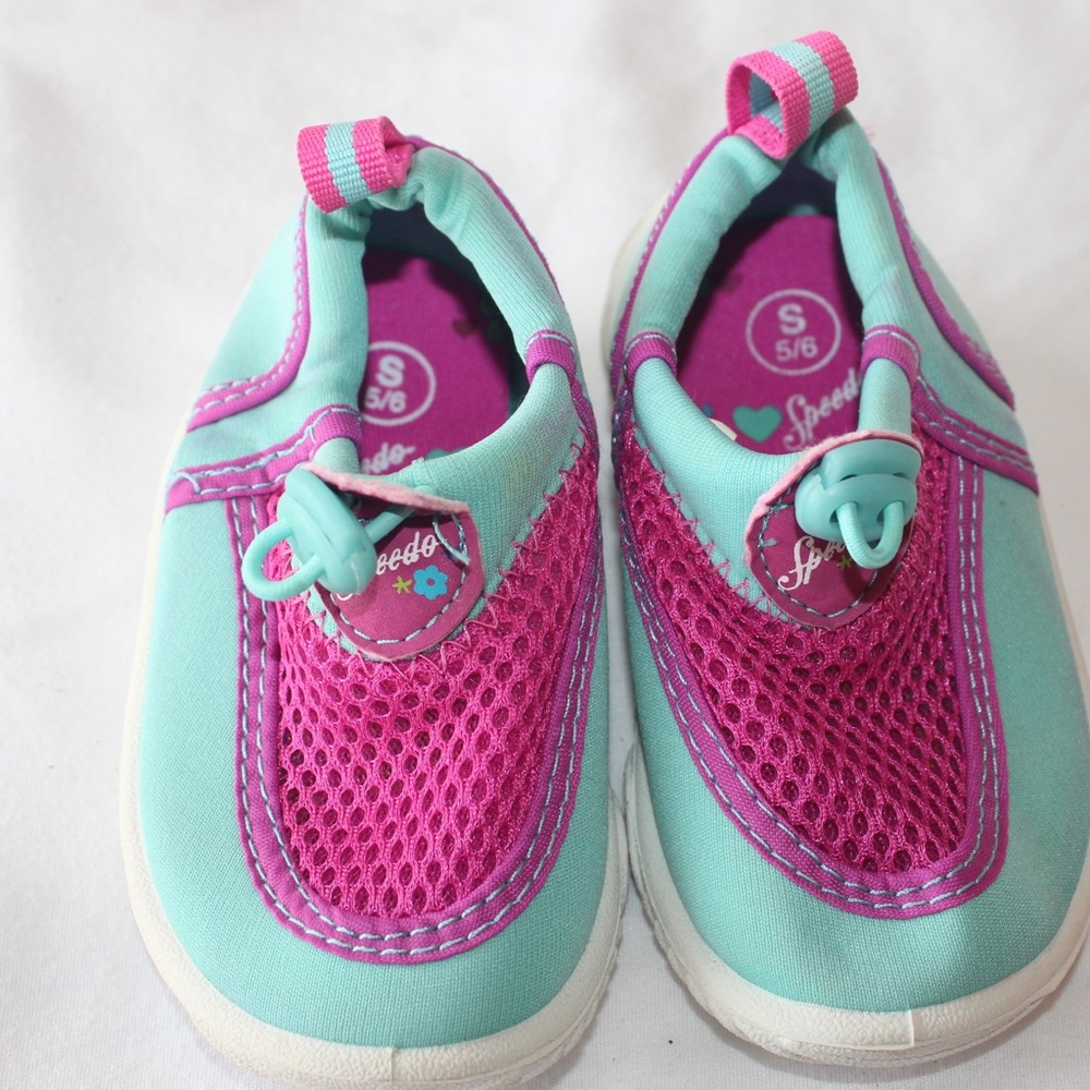 Girls Speedo Water Shoes Turquoise/Pink Size 5/6